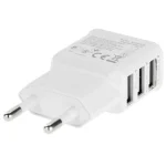 5V 2A EU Plug 3 USB Charger Adapter, For iPhone, Galaxy,  Huawei, Xiaomi, LG, HTC and Other Smart Phones(White) - Image 3