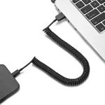 Micro USB Data Sync Charger Coiled Cable, Length: 27.5cm (can be extended up to 100cm)(Black) - Image 2