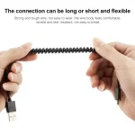 Micro USB Data Sync Charger Coiled Cable, Length: 27.5cm (can be extended up to 100cm)(Black) - Image 3