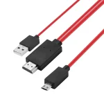2m Full HD 1080P Micro USB MHL + USB Connector to HDMI Adapter HDTV Adapter Converter Cable - Image 2
