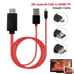 2m Full HD 1080P Micro USB MHL + USB Connector to HDMI Adapter HDTV Adapter Converter Cable - Image 3