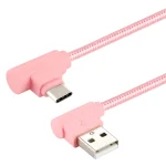 25cm USB to USB-C / Type-C Nylon Weave Style Double Elbow Charging Cable, 25cm Type-C - Image 2