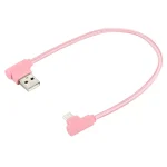 25cm USB to USB-C / Type-C Nylon Weave Style Double Elbow Charging Cable, 25cm Type-C - Image 3