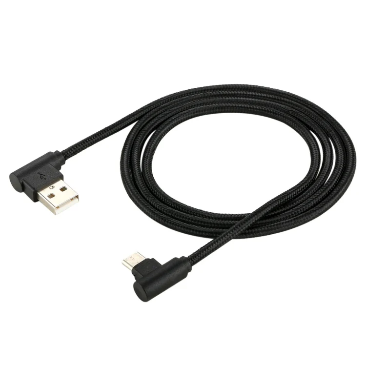 SAS0675B_2.webp 1m USB to USB-C / Type-C Nylon Weave Style Double Elbow Charging Cable, 1m Type-C - Image 3