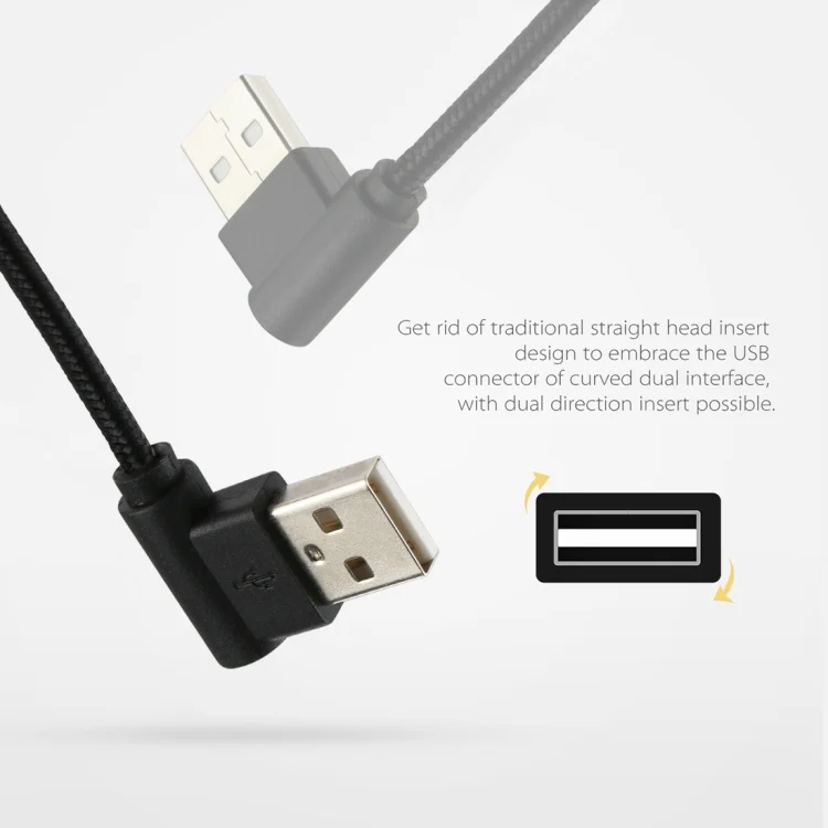 SAS0675B_4.webp 1m USB to USB-C / Type-C Nylon Weave Style Double Elbow Charging Cable, 1m Type-C - Image 5