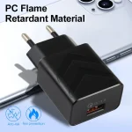 LZ-715 18W QC3.0 USB Single Port Fast Travel Charger, EU Plug, EU Plug - Image 6