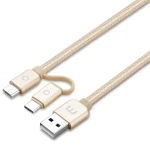 Meizu 1m 2 in 1 Noodle Weave Style Metal Head 5V 2.0A USB-C / Type-C + Micro USB to USB 2.0 Data Sync Charging Cable - Image 3