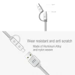 Meizu 1m 2 in 1 Noodle Weave Style Metal Head 5V 2.0A USB-C / Type-C + Micro USB to USB 2.0 Data Sync Charging Cable - Image 4