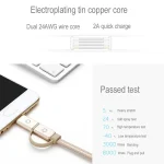 Meizu 1m 2 in 1 Noodle Weave Style Metal Head 5V 2.0A USB-C / Type-C + Micro USB to USB 2.0 Data Sync Charging Cable - Image 5
