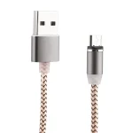 360 Degree Rotation 1m Weave Style Micro USB to USB 2.0 Strong Magnetic Charger Cable with LED Indicator - Image 6