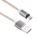 360 Degree Rotation 1m Weave Style Micro USB to USB 2.0 Strong Magnetic Charger Cable with LED Indicator - Image 7