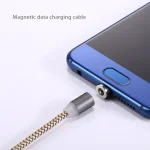 360 Degree Rotation 1m Weave Style Micro USB to USB 2.0 Strong Magnetic Charger Cable with LED Indicator - Image 3
