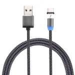 360 Degree Rotation 1m Weave Style USB-C / Type-C to USB 2.0 Strong Magnetic Charger Cable with LED Indicator - Image 2