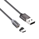 360 Degree Rotation 1m Weave Style USB-C / Type-C to USB 2.0 Strong Magnetic Charger Cable with LED Indicator - Image 3