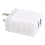 3A Max Output USB-PD + Dual QC3.0 USB Ports Travel Fast Charger, US Plug - Image 2