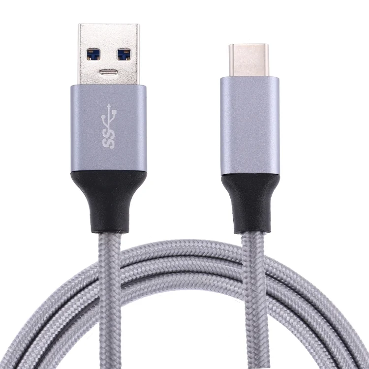 SAS3272H.webp 1m Wires Woven Metal Head USB-C / Type-C 3.1 to USB 3.0 Data / Charger Cable - Image 1