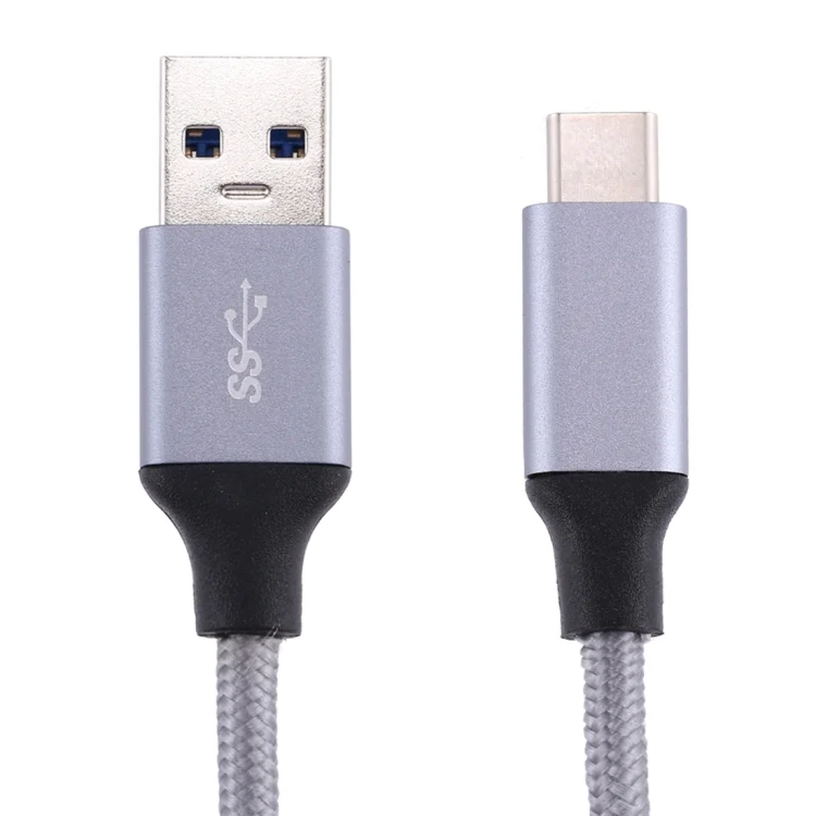SAS3272H_1.webp 1m Wires Woven Metal Head USB-C / Type-C 3.1 to USB 3.0 Data / Charger Cable - Image 2