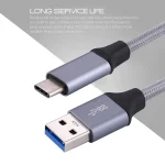 1m Wires Woven Metal Head USB-C / Type-C 3.1 to USB 3.0 Data / Charger Cable - Image 4