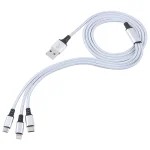 2A 1.2m 3 in 1 USB to 8 Pin & USB-C / Type-C & Micro USB Nylon Weave Charging Cable - Image 3
