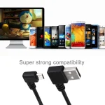 20cm USB 2.0 Male Angle Left to Left Turn Micro USB Male Angle Data Charging Cable - Image 5