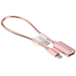 24cm 2A Micro USB to USB Aluminum Alloy Hose OTG Adapter Data Charging Cable with USB-C / Type-C Connector - Image 2