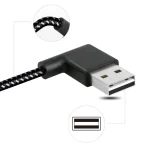 1m 2A USB to USB-C / Type-C Nylon Weave Style Double Elbow Data Sync Charging Cable - Image 5