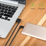 1m 2A USB to USB-C / Type-C Nylon Weave Style Double Elbow Data Sync Charging Cable - Image 8