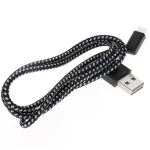 20cm 2A USB to USB-C / Type-C Nylon Weave Style Double Elbow Data Sync Charging Cable - Image 2