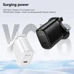 Yesido YC76L PD 20W USB-C / Type-C Port Quick Charger with Type-C to 8 Pin Cable, UK Plug, with Type-C to 8 Pin Cable - Image 2