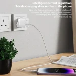 Yesido YC76L PD 20W USB-C / Type-C Port Quick Charger with Type-C to 8 Pin Cable, UK Plug, with Type-C to 8 Pin Cable - Image 4