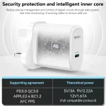 Yesido YC76L PD 20W USB-C / Type-C Port Quick Charger with Type-C to 8 Pin Cable, UK Plug, with Type-C to 8 Pin Cable - Image 5