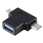 Multi-function USB 3.0 Female & USB-C / Type-C Male & Micro USB Male T-shape OTG Adapter - Image 2