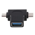 Multi-function USB 3.0 Female & USB-C / Type-C Male & Micro USB Male T-shape OTG Adapter - Image 3
