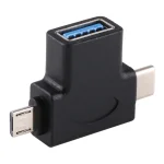 Multi-function USB 3.0 Female & USB-C / Type-C Male & Micro USB Male T-shape OTG Adapter - Image 4