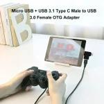 Multi-function USB 3.0 Female & USB-C / Type-C Male & Micro USB Male T-shape OTG Adapter - Image 7