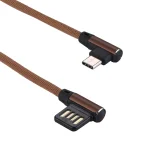 1m 2.4A Output USB to USB-C / Type-C Double Elbow Design Nylon Weave Style Data Sync Charging Cable, Type-C Coffee, Type-C Red, Type-C Black, Type-C Blue, Type-C Dark Blue - Image 3