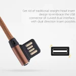 1m 2.4A Output USB to USB-C / Type-C Double Elbow Design Nylon Weave Style Data Sync Charging Cable, Type-C Coffee, Type-C Red, Type-C Black, Type-C Blue, Type-C Dark Blue - Image 4