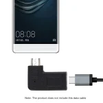 2 PCS USB-C / Type-C Female to Micro USB (Right / Left Angle) Male Elbow Adapter Converter - Image 5