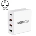 WLX-A6 4 Ports Quick Charging USB Travel Charger Power Adapter, UK Plug