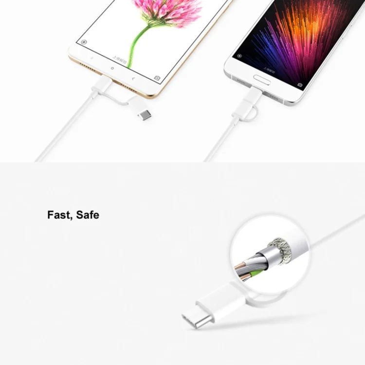SAS5218_6.webp 2.4A QC3.0 USB to Micro USB + USB-C / Type-C Fast Charging + Data Transmission TPE Data Cable, Cable Length: 30cm - Image 7