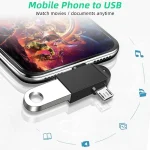 USB 3.0 Female to USB-C / Type-C Male + Micro USB Male Multi-function OTG Adapter with Sling Hole - Image 7