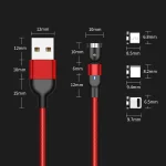 1m 2A Output USB to Micro USB Nylon Braided Rotate Magnetic Charging Cable, 1m Micro USB - Image 5