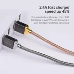 awei CL-26 0.3m 2.4A USB to USB-C / Type-C Metal Fast Charging Cable - Image 4