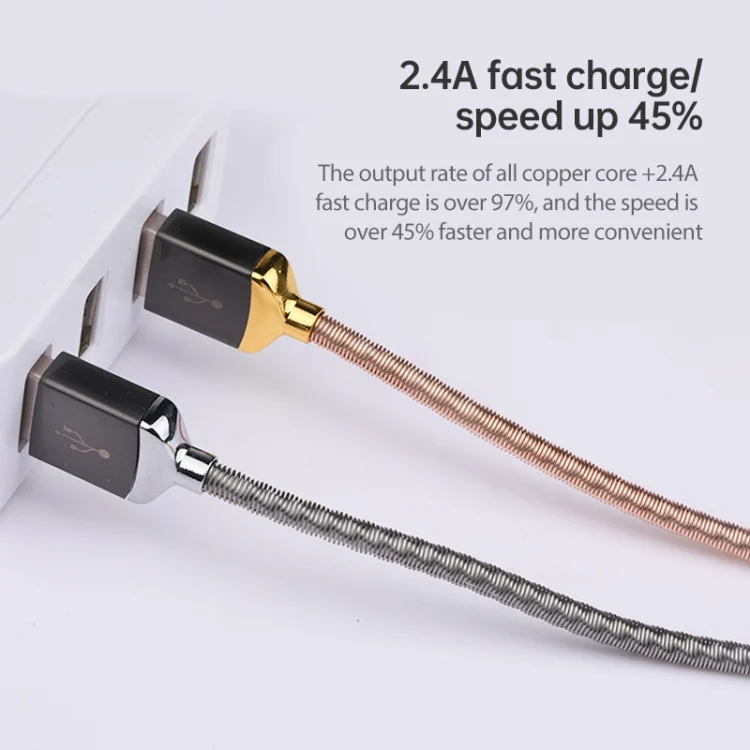 SAS5729H_3.webp awei CL-26 0.3m 2.4A USB to USB-C / Type-C Metal Fast Charging Cable - Image 4