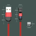 2m 3A Output USB to USB-C / Type-C 540 Degree Rotating Magnetic Data Sync Charging Cable, 2m Type-C - Image 2