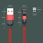 1m 3A Output USB to Micro USB 540 Degree Rotating Magnetic Data Sync Charging Cable, 1m Micro USB - Image 2