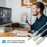 HY191 2 in 1 3.5mm Male to Microphone + Audio Female Braided Audio Cable, Length: 26cm - Image 12