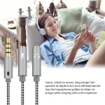 HY191 2 in 1 3.5mm Male to Microphone + Audio Female Braided Audio Cable, Length: 26cm - Image 10