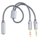 YH192 2 in 1 3.5mm Female to Microphone + Audio Male Braided Audio Cable, Length: 22cm, YH192 - Image 12