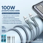 REMAX RC-172 Jany Series 1m PD100W Type-C to USB-C / Type-C Aluminum Alloy Braid Fast Charging Data Cable, Type-C to USB-C / Type-C - Image 3